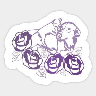 Purple dogs for mother's day Sticker